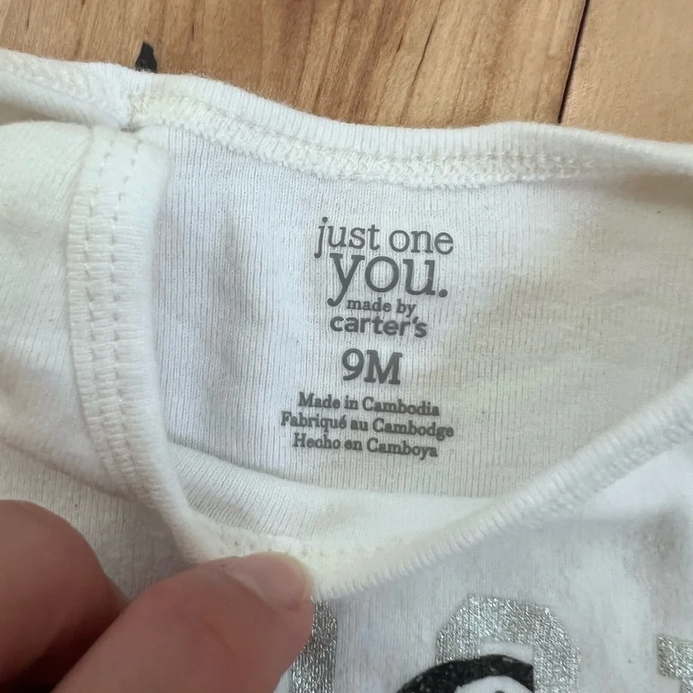 Carter's White Black Kids Matching Set Fleece
